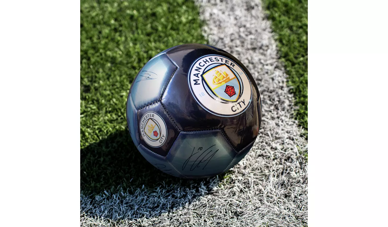 Manchester City FC Size 5 Signature Football - Blue