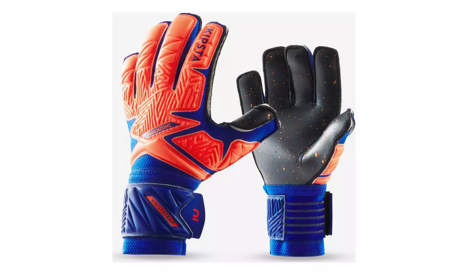 Decathlon Kids' Goalkeeper Gloves - Orange/Blue - Size 4