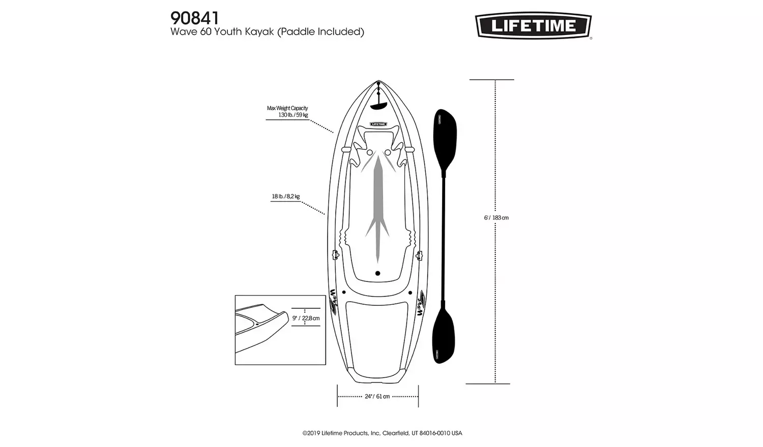 Lifetime Wave 60 Youth Kayak