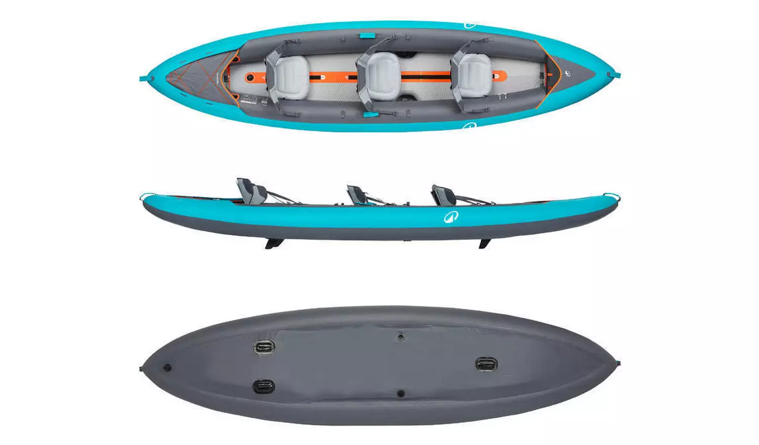 Decathlon 2/3 Person Inflatable Canoe/Kayak 100+ Blue