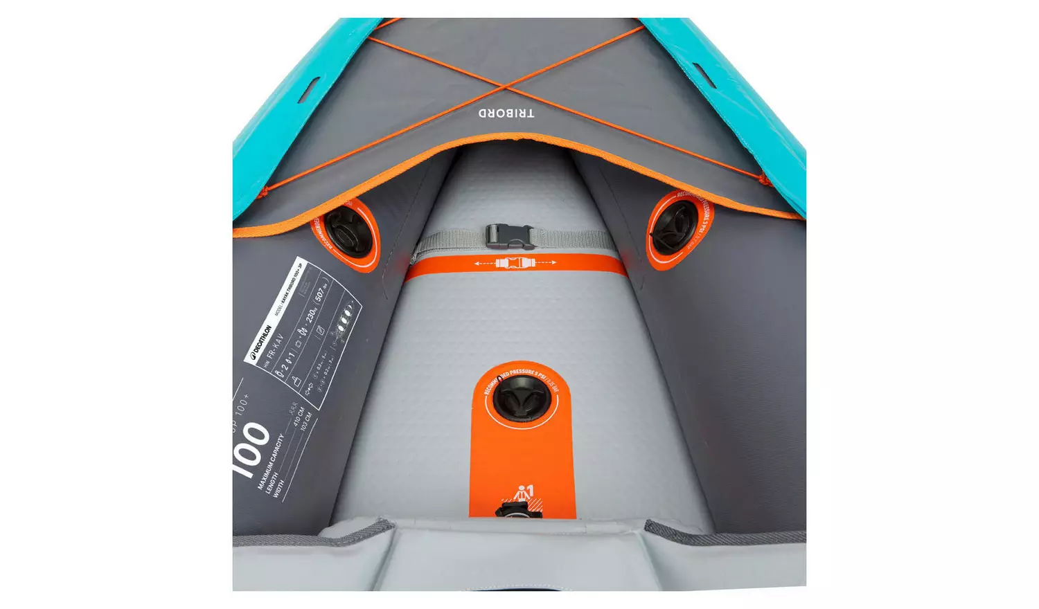 Decathlon 2/3 Person Inflatable Canoe/Kayak 100+ Blue