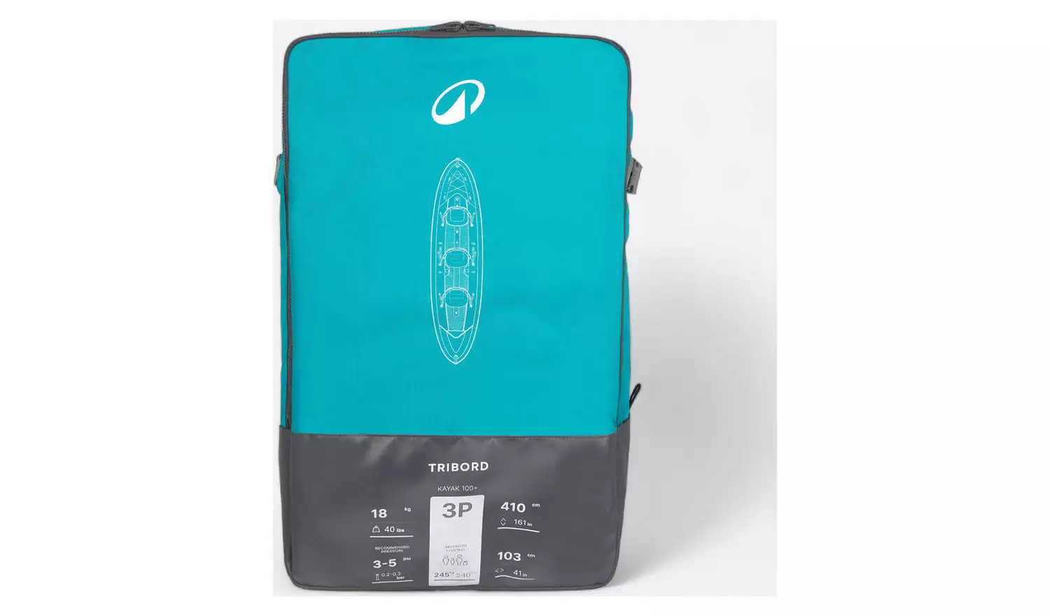 Decathlon 2/3 Person Inflatable Canoe/Kayak 100+ Blue