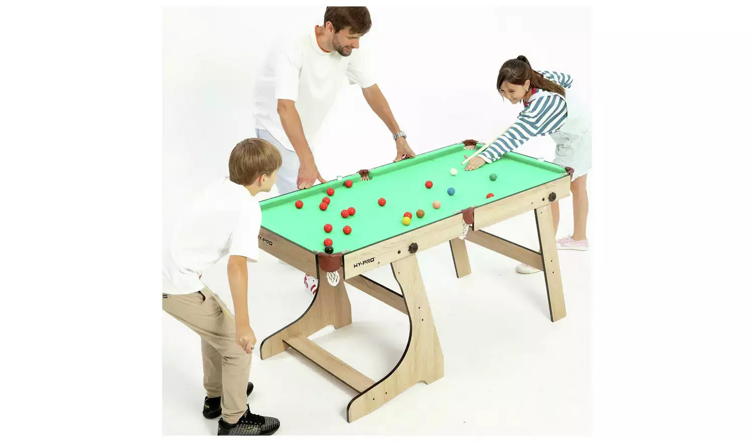 Hy-Pro 6ft Folding Snooker and Pool Table - Oak