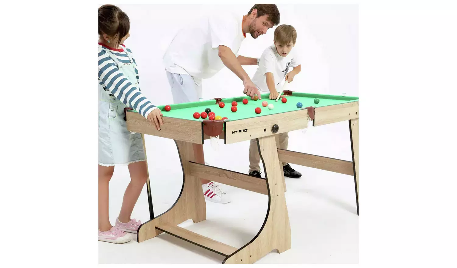 Hy-Pro 6ft Folding Snooker and Pool Table - Oak