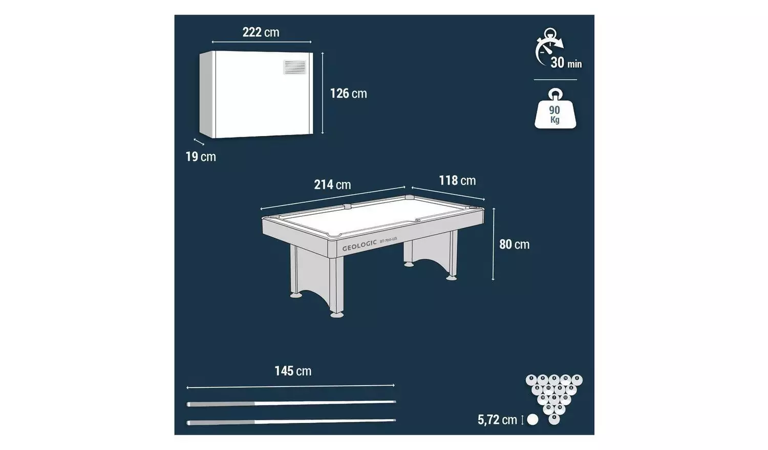 Decathlon Compact 7Ft Pool Table Bt 700 Us