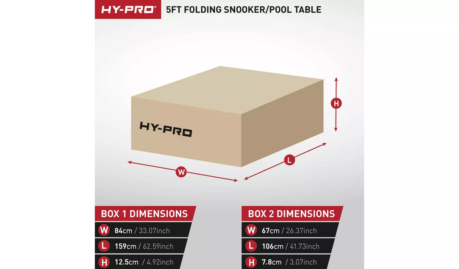 Hy-Pro 5ft Folding Snooker and Pool Table