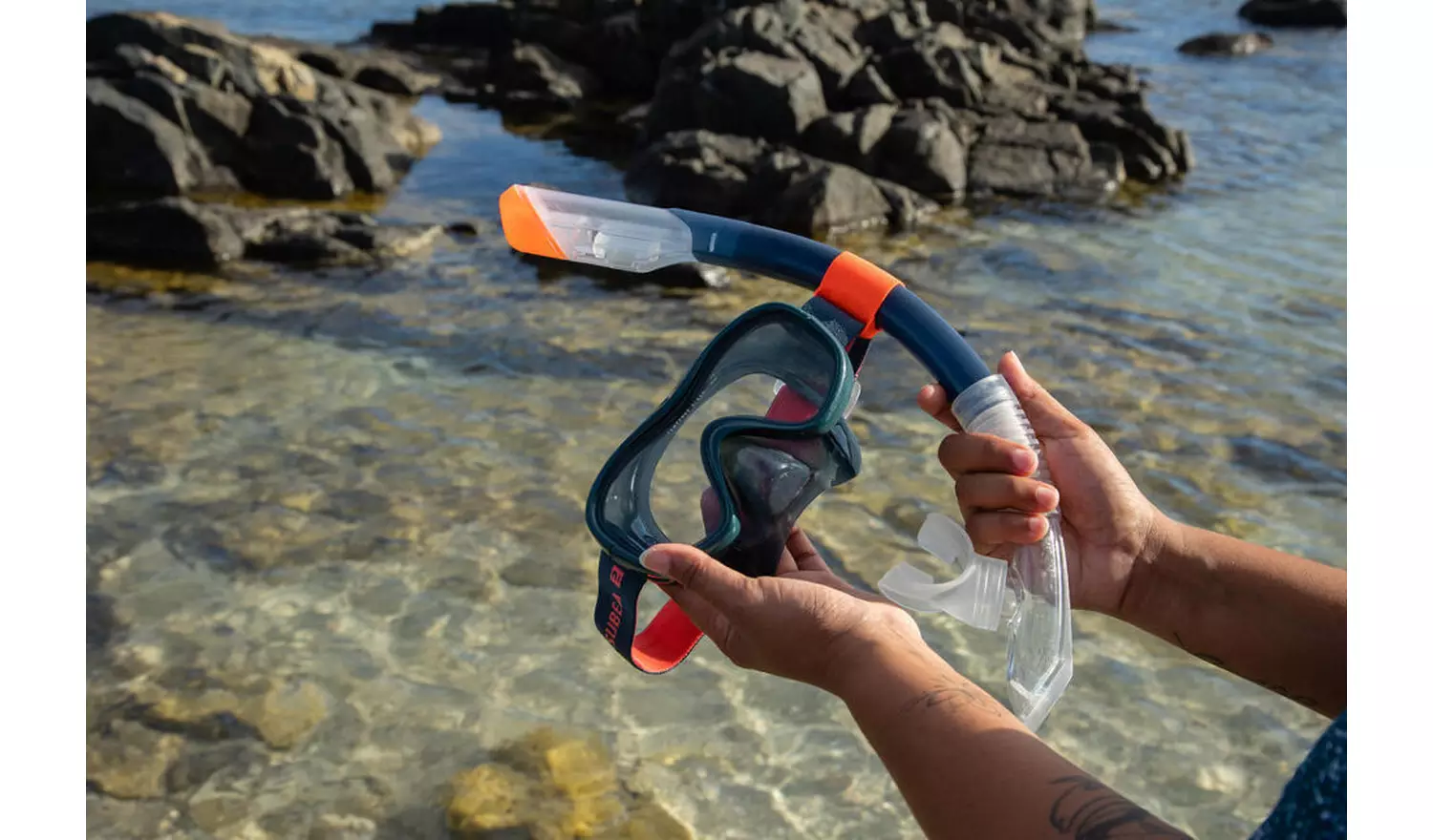 Decathlon Dry Top Diving Snorkel 100 Grey