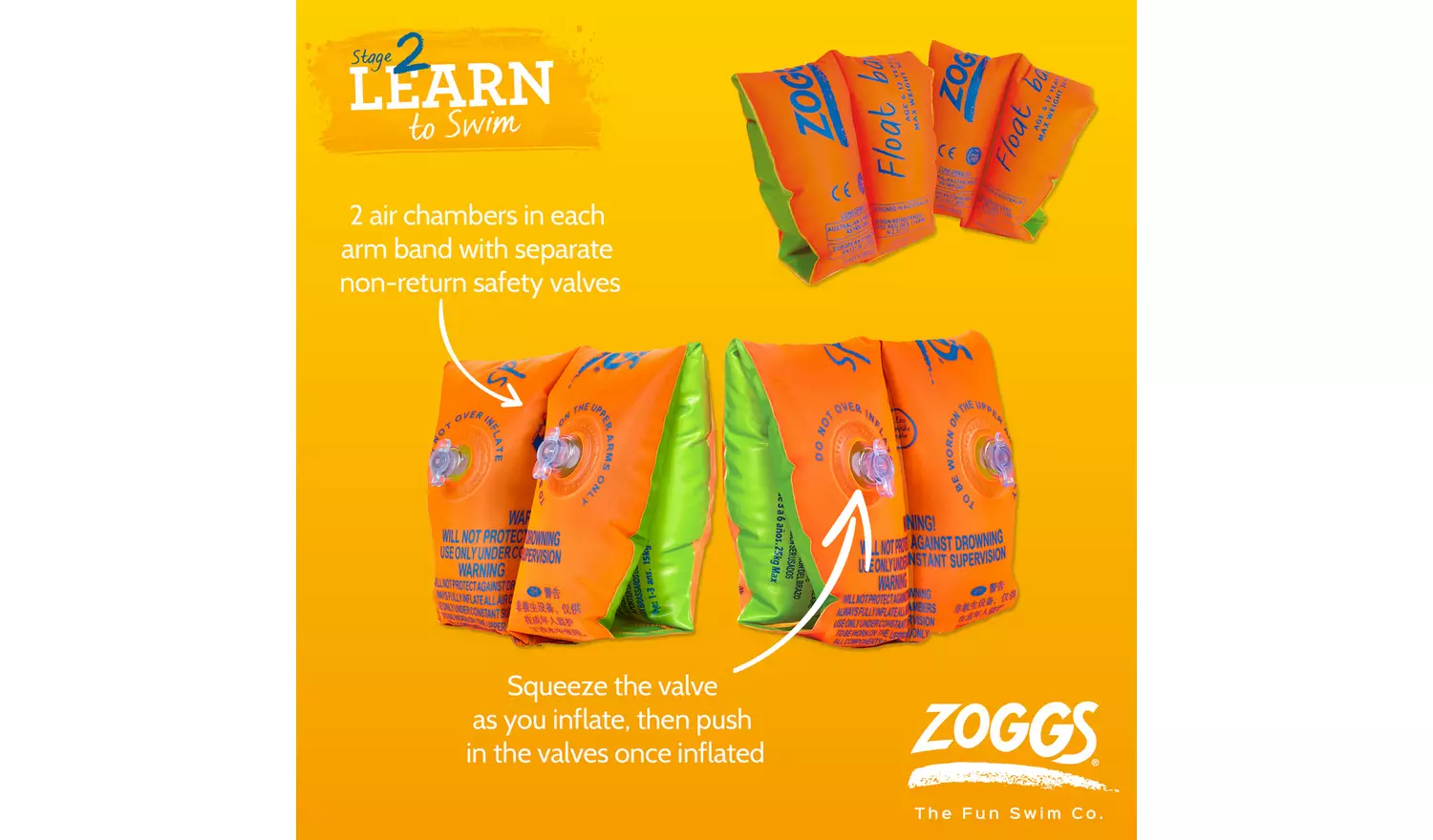 Zoggs Armbands - 1-3 Years.