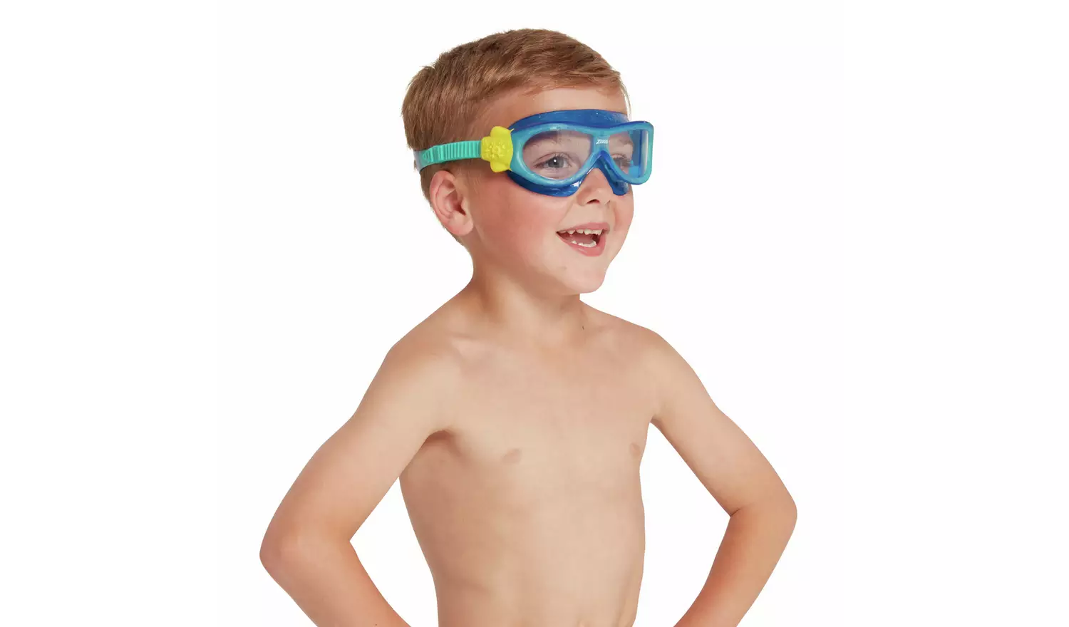 Zoggs Phantom Kid's Mask Swimming Goggles - Green and Blue