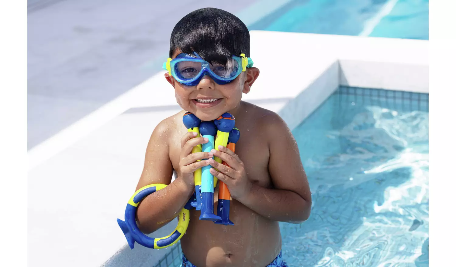 Zoggs Phantom Kid's Mask Swimming Goggles - Green and Blue