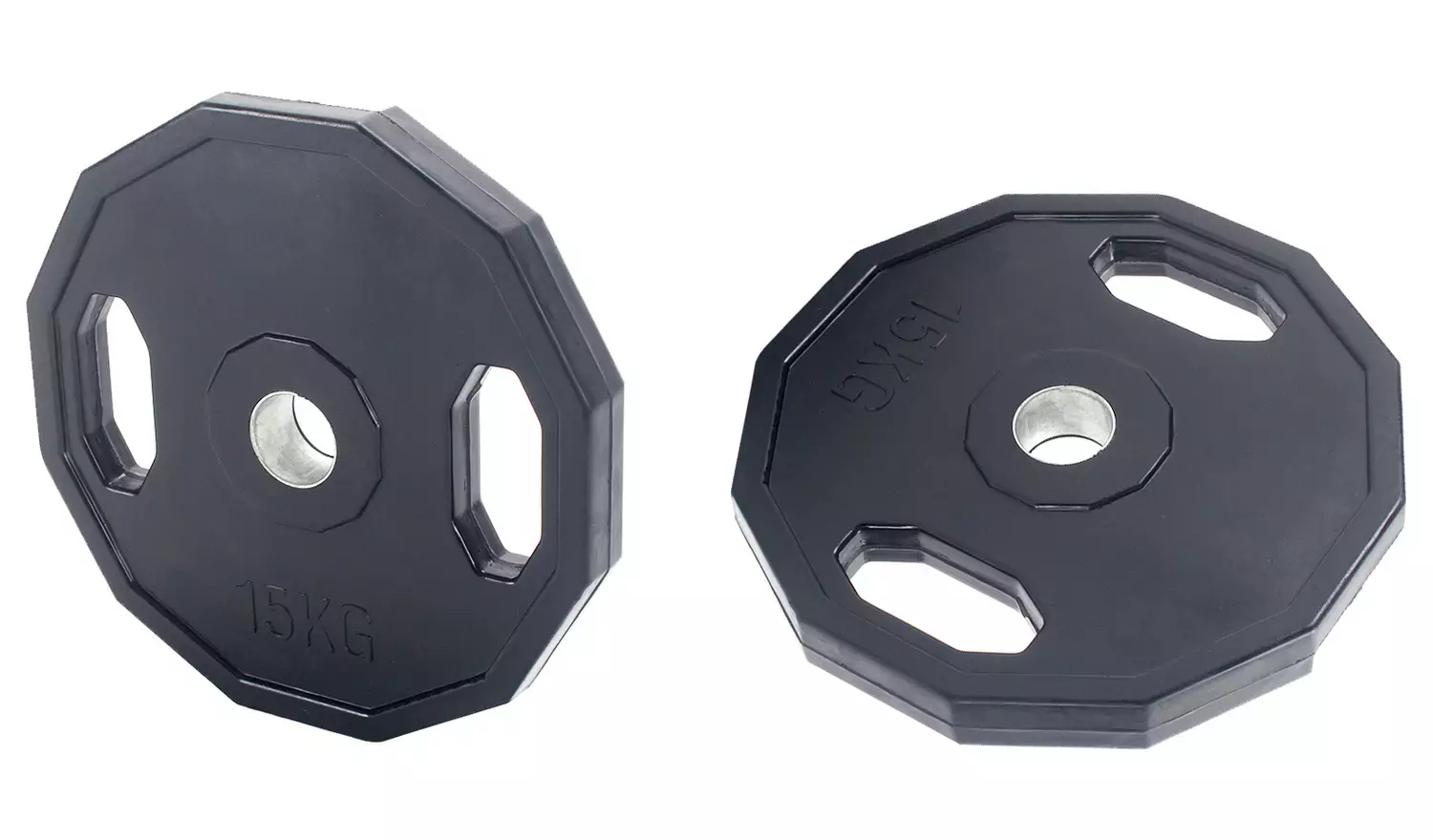 Pro Fitness Olympic Rubber Weight Plates 2 x 15kg