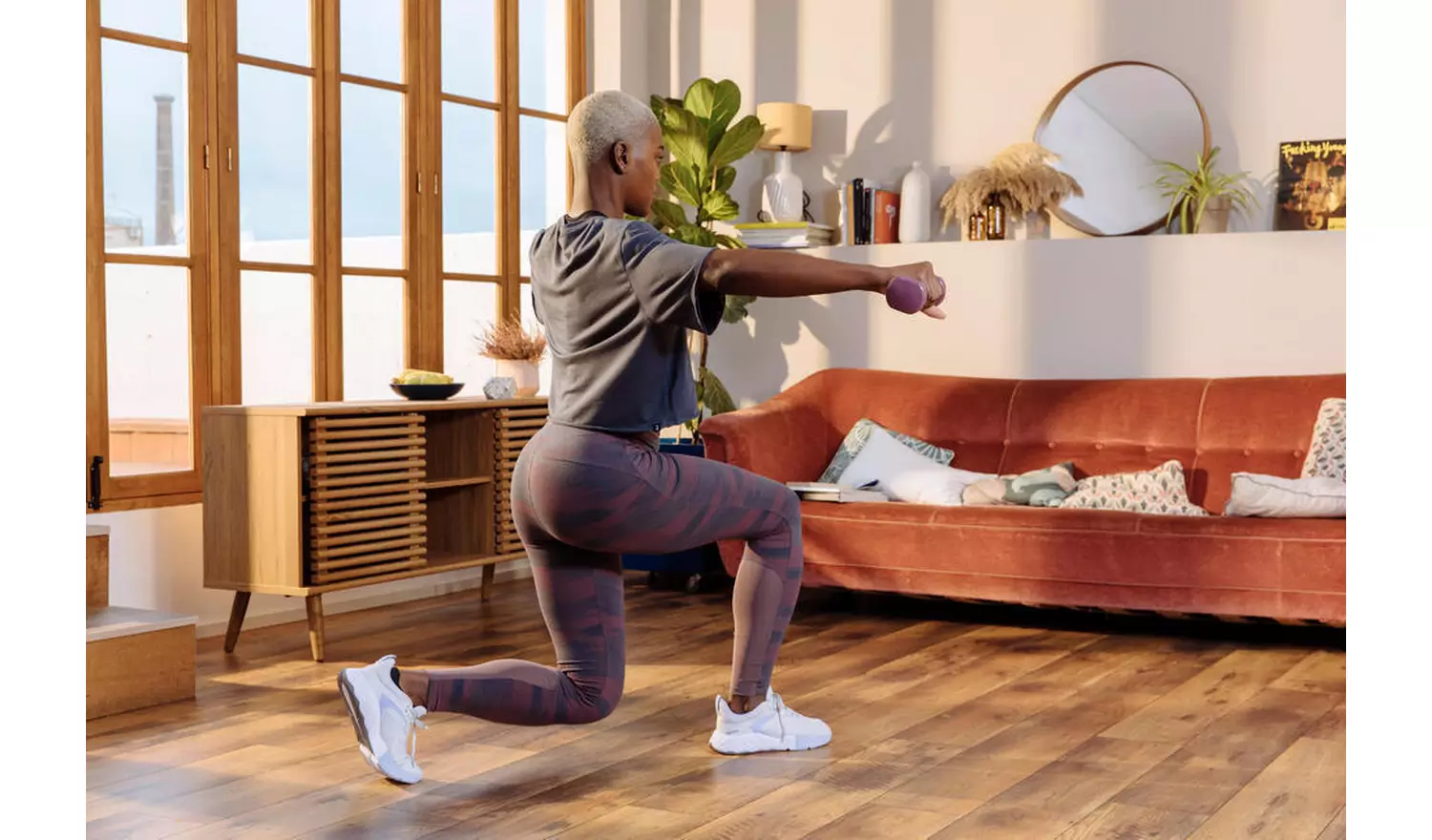 Decathlon 2x1.5kg Vinyl Dumbbells Set for Home - Purple