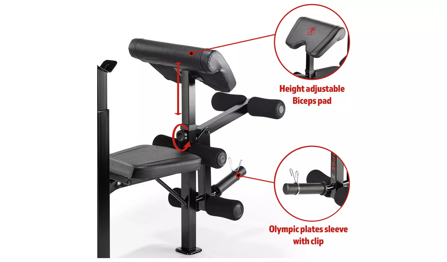 Marcy BE5000 Olympic Bench with Extra Wide Stand