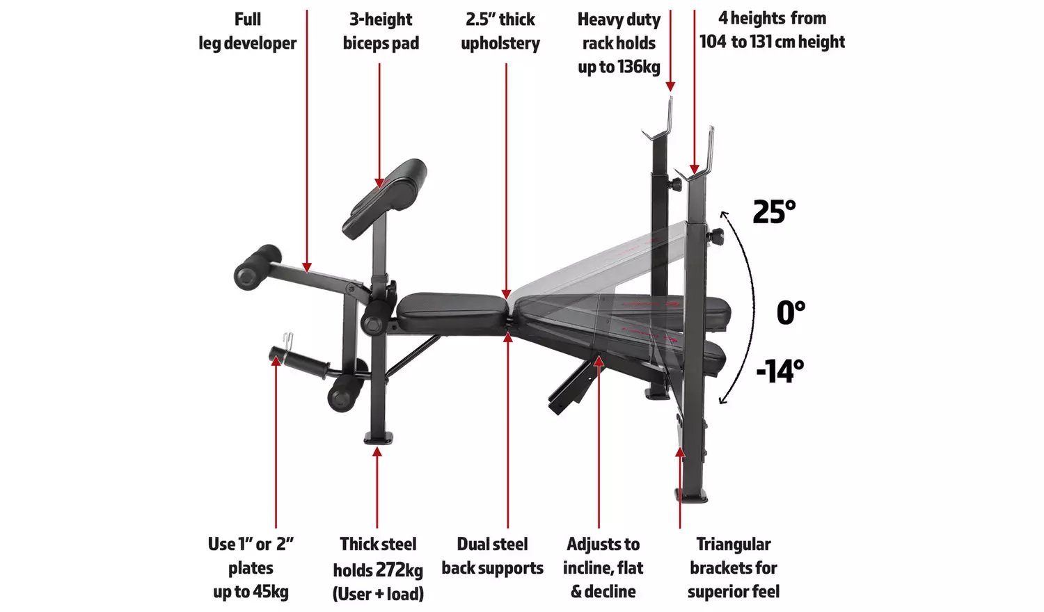 Marcy BE5000 Olympic Bench with Extra Wide Stand