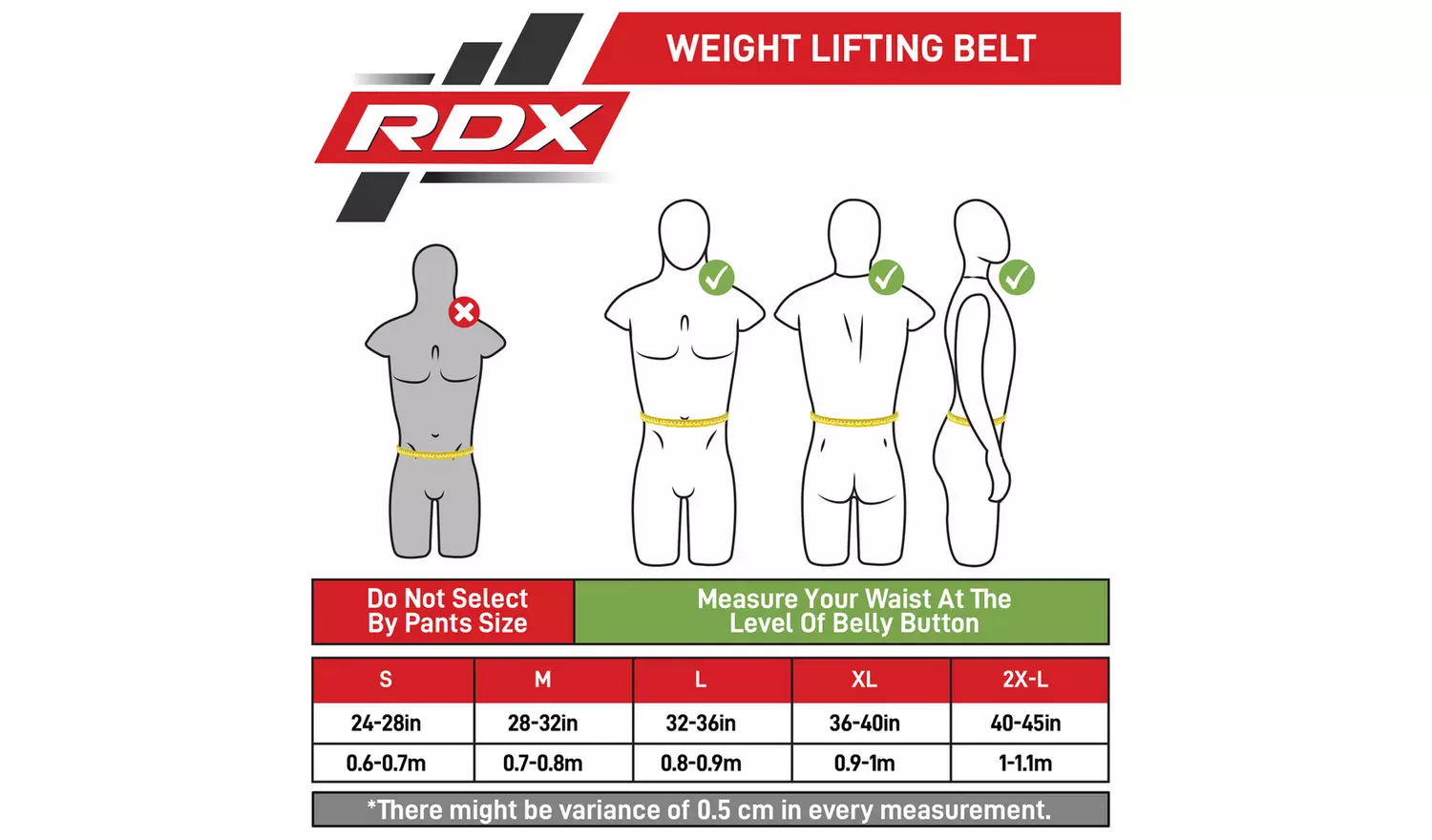 RDX 6 Inch Leather Belt - Large