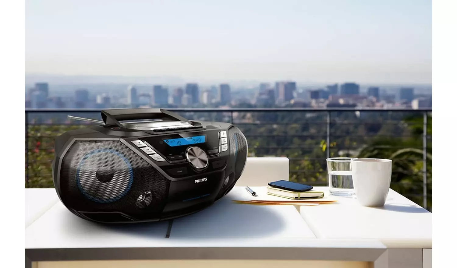 Philips AZB798 Boombox Bluetooth CD Cassette Player – Black