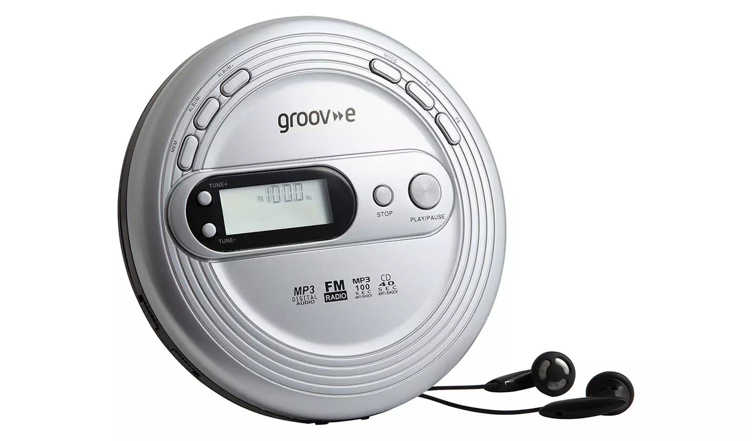 Groov-e Retro Personal CD Player - Silver