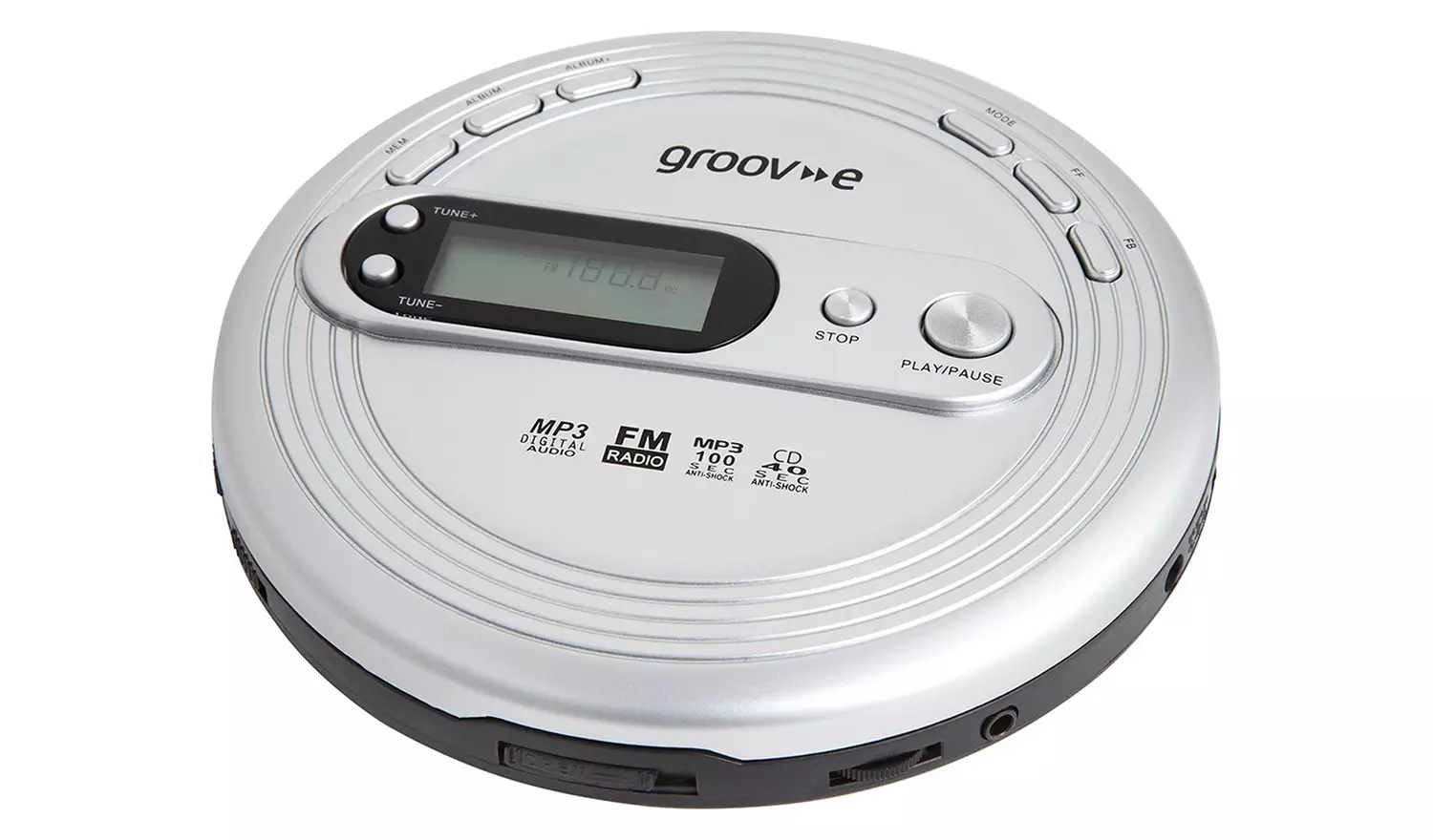 Groov-e Retro Personal CD Player - Silver