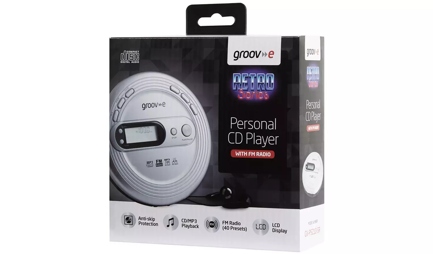 Groov-e Retro Personal CD Player - Silver