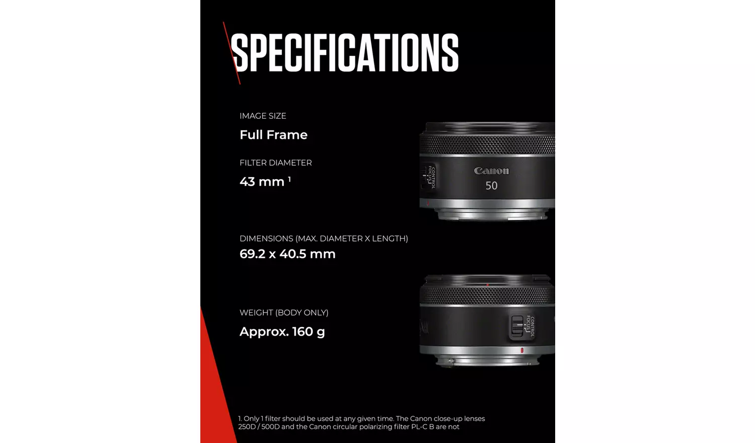 Canon RF 50mm f/1.8 STM Lens