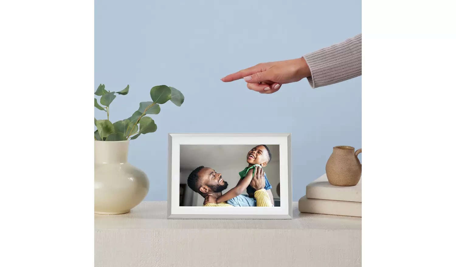 AURA Carver 10 Inch Digital Photo Frame - Matt Clay