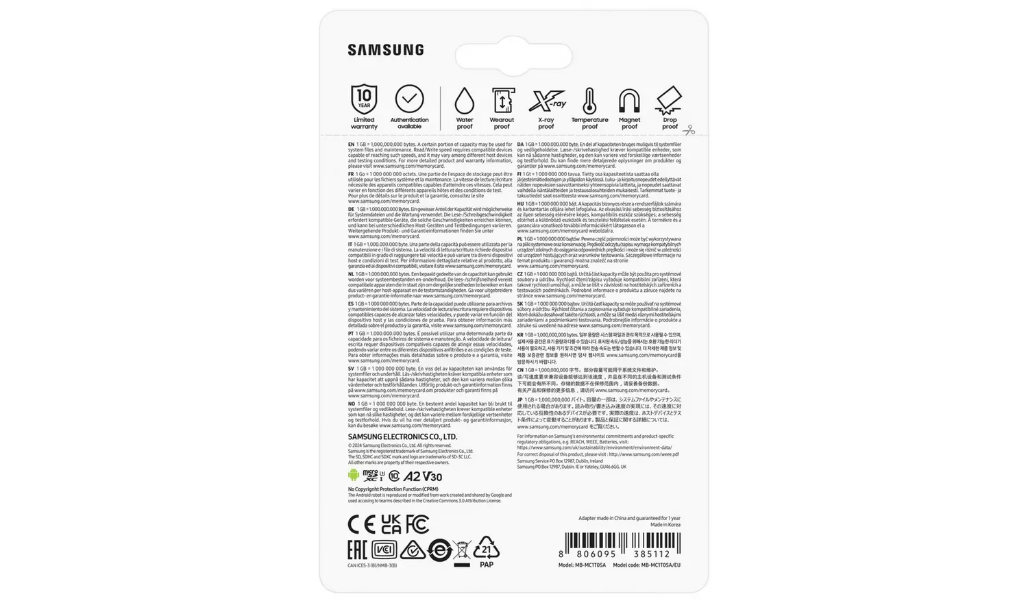 Samsung EVO Plus 160MBs MicroSD Memory Card - 1TB