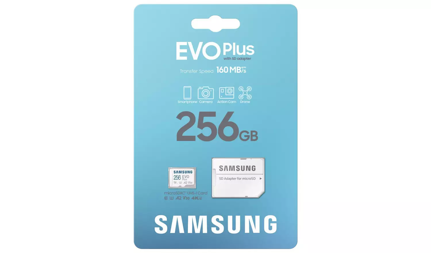 Samsung EVO Plus 160MBs MicroSD Memory Card - 256GB