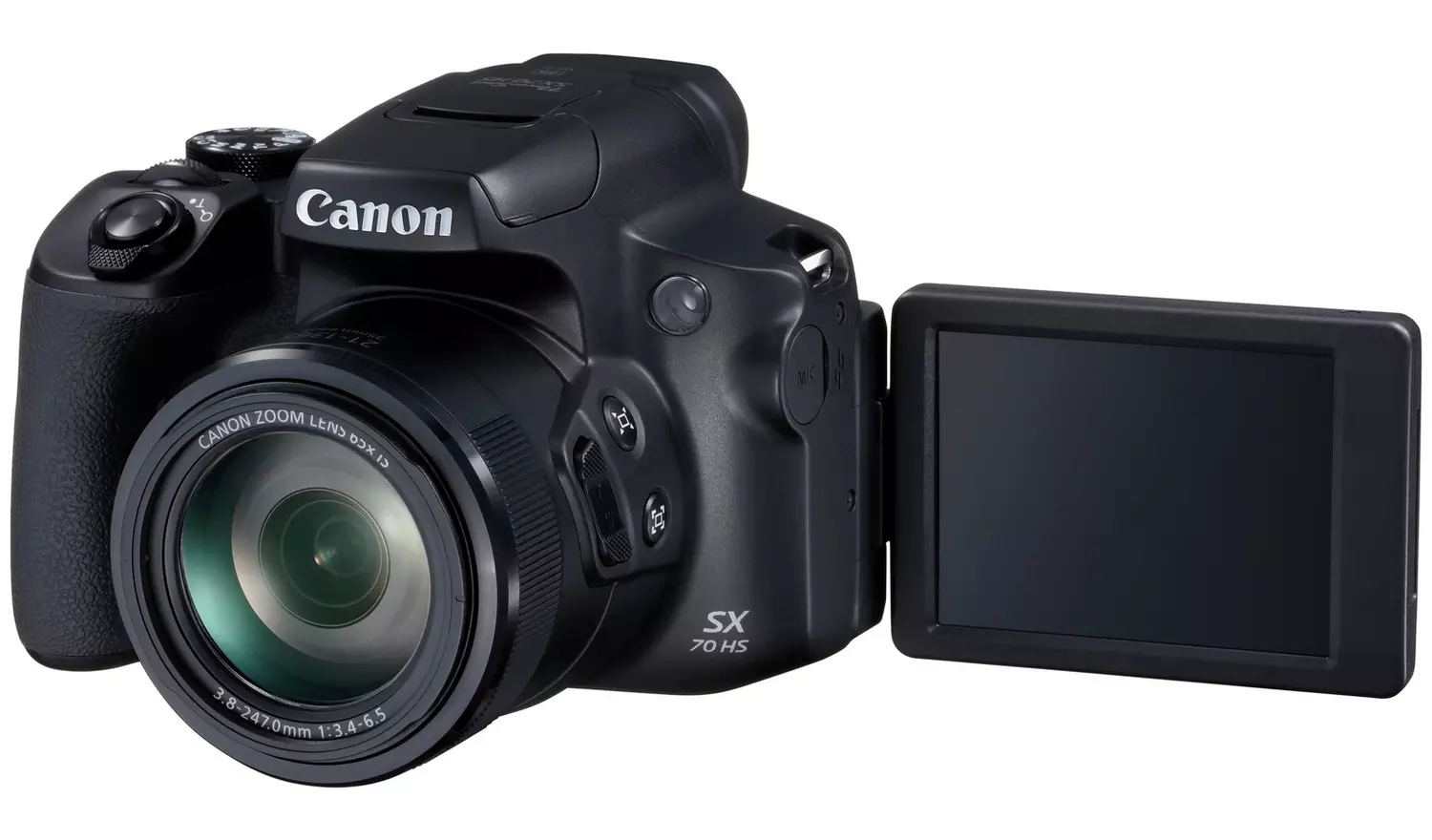 Canon SX70 20MP 65x Zoom Bridge Camera - Black