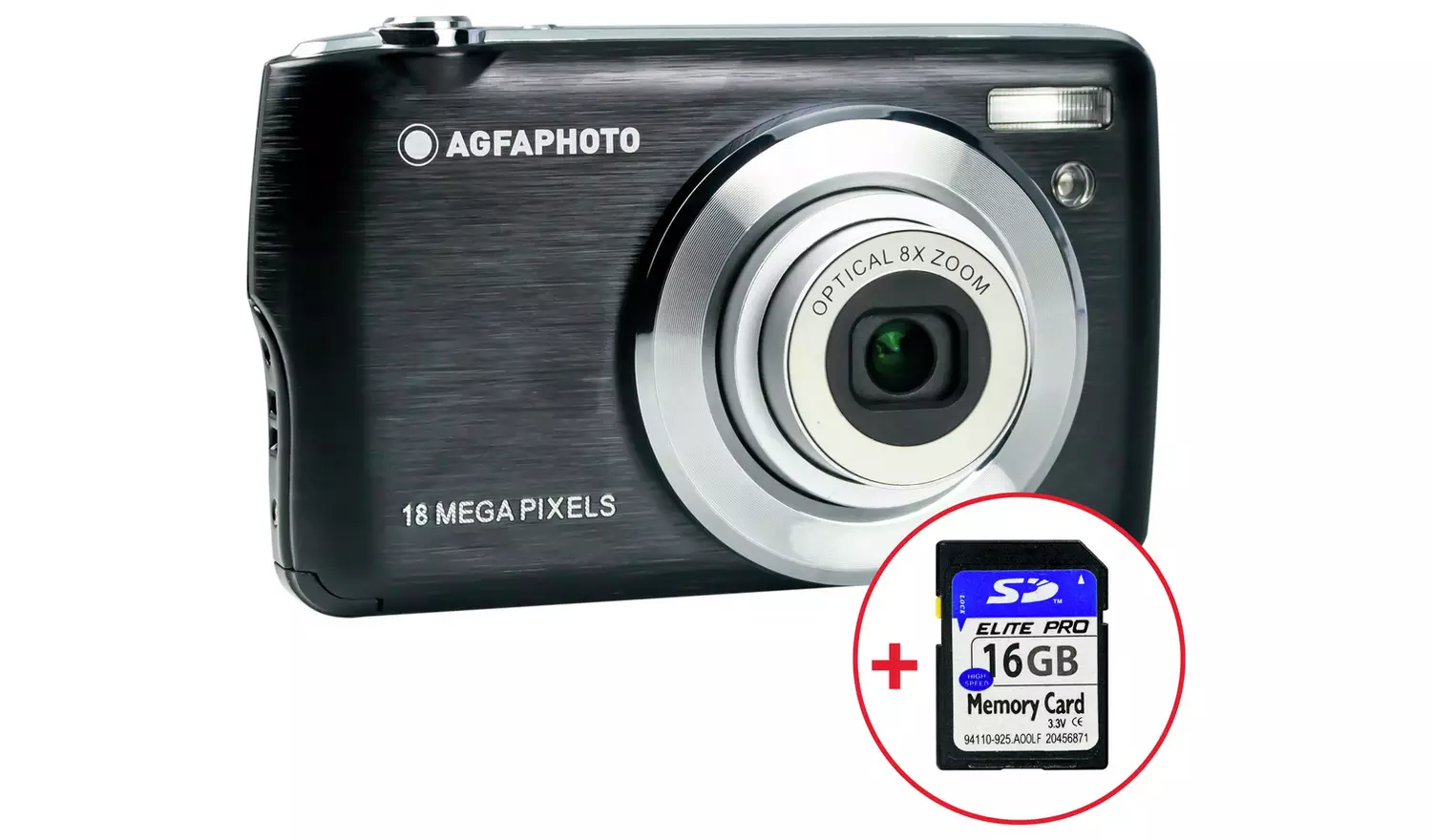 AGFA PHOTO DC8200 18MP 8x Zoom Compact Digital Camera -Black