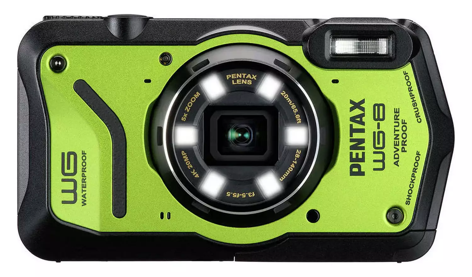 Pentax WG-8 20MP 5x Zoom Compact Digital Camera Combo- Green