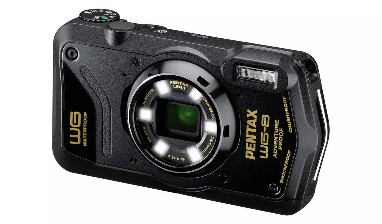 Pentax WG-8 20MP 5x Zoom Compact Digital Camera Combo- Black