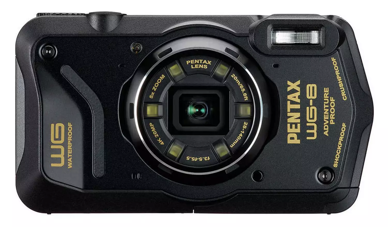 Pentax WG-8 20MP 5x Zoom Compact Digital Camera Combo- Black