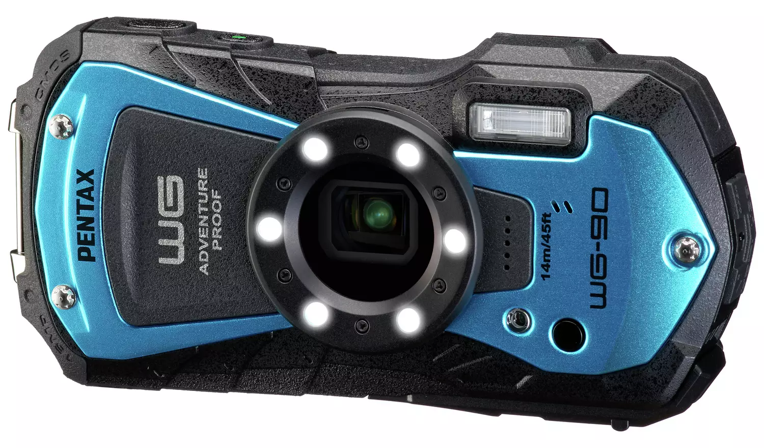 Pentax WG-90 16MP 5x Zoom Compact Digital Camera - Blue