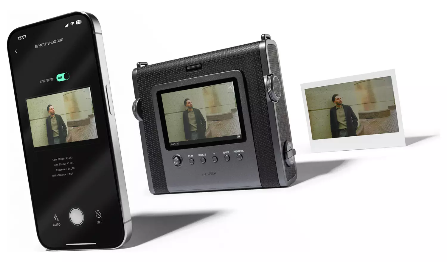 Instax Wide Evo Hybrid Instant Camera – Black