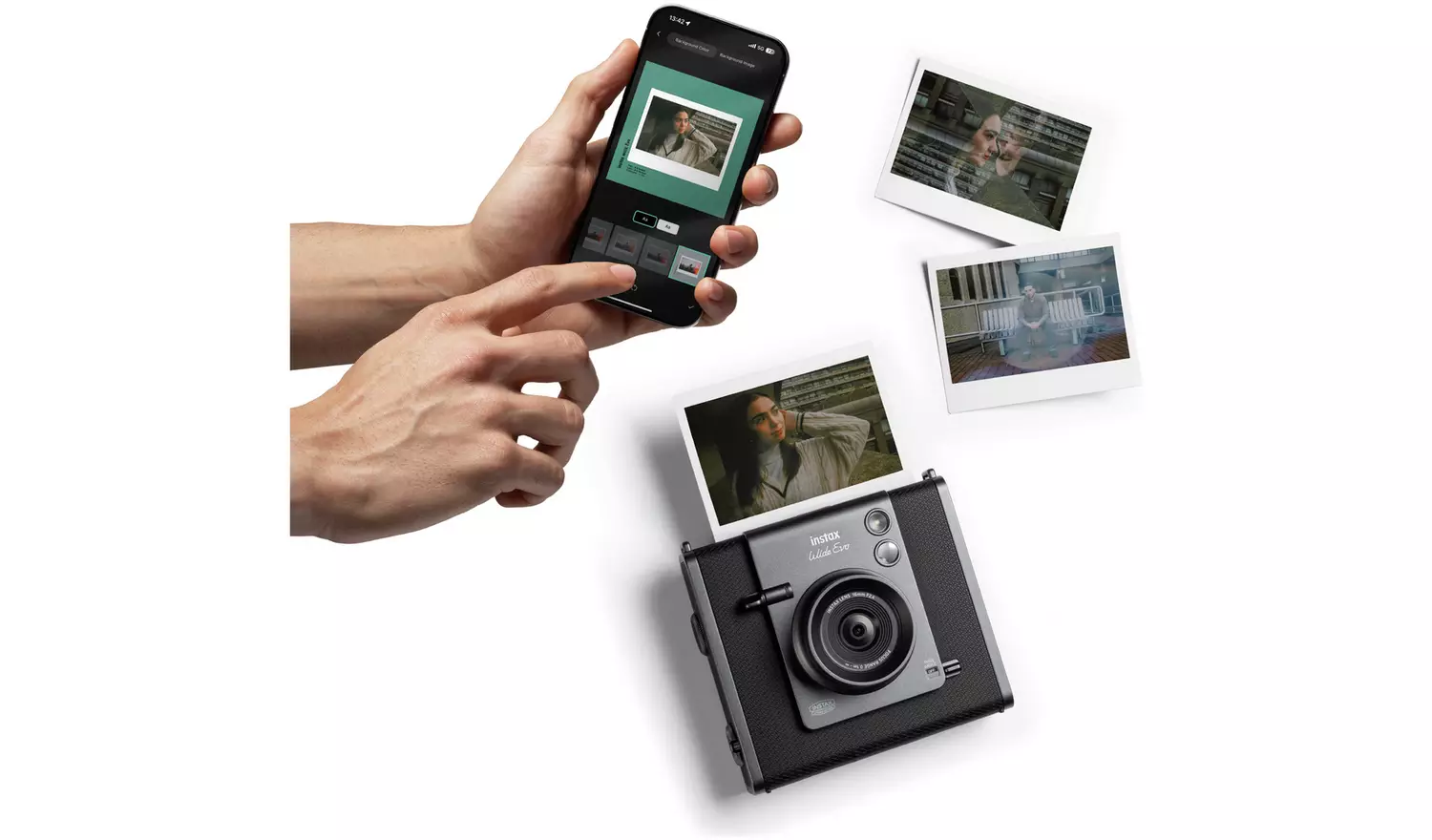 Instax Wide Evo Hybrid Instant Camera – Black