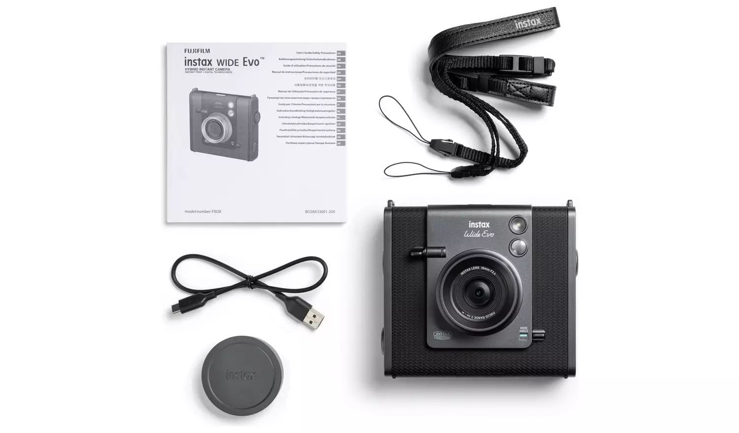 Instax Wide Evo Hybrid Instant Camera – Black