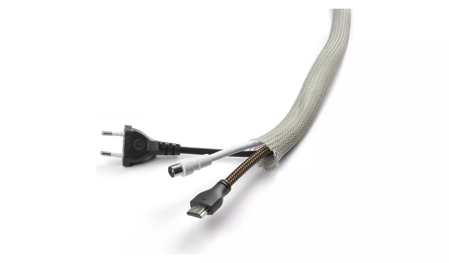 One For All WM5022 - 2m Braided Cable Sleeve - Grey