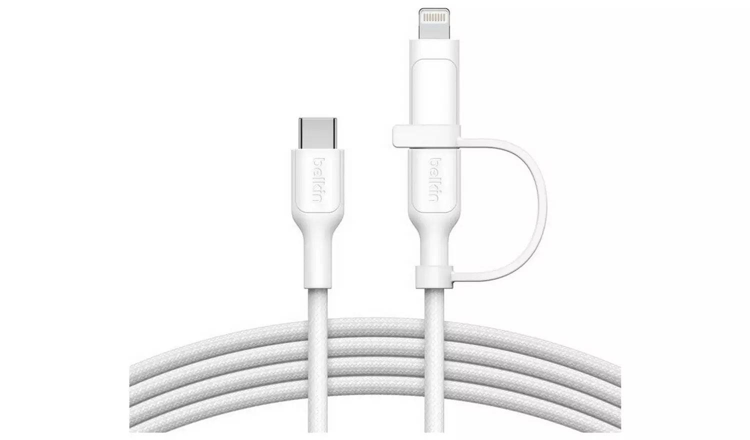 Belkin 2-in-1 Cable with USB-C & Lightning Connector - White