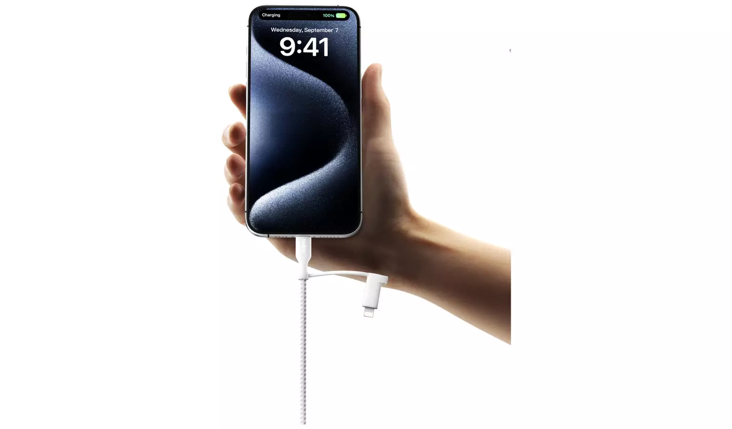 Belkin 2-in-1 Cable with USB-C & Lightning Connector - White