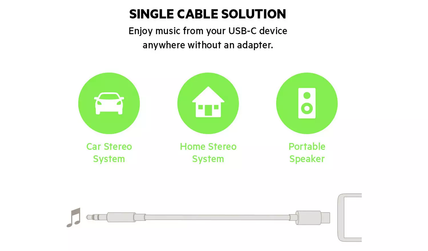 Belkin 3.5mm Aux Audio Cable with USB-C Connector - Black