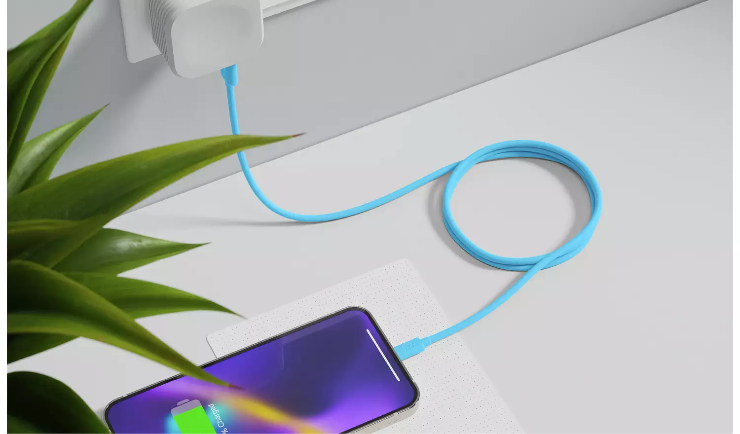 Juice Lightning to USB Type C 2m Charging Cable - Aqua