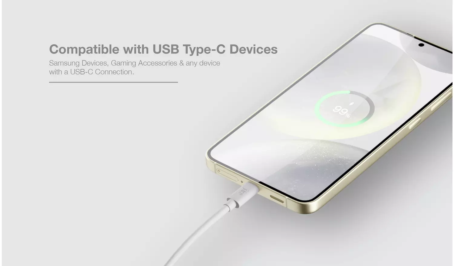 Juice USB A to USB C 3m Charge Cable - White