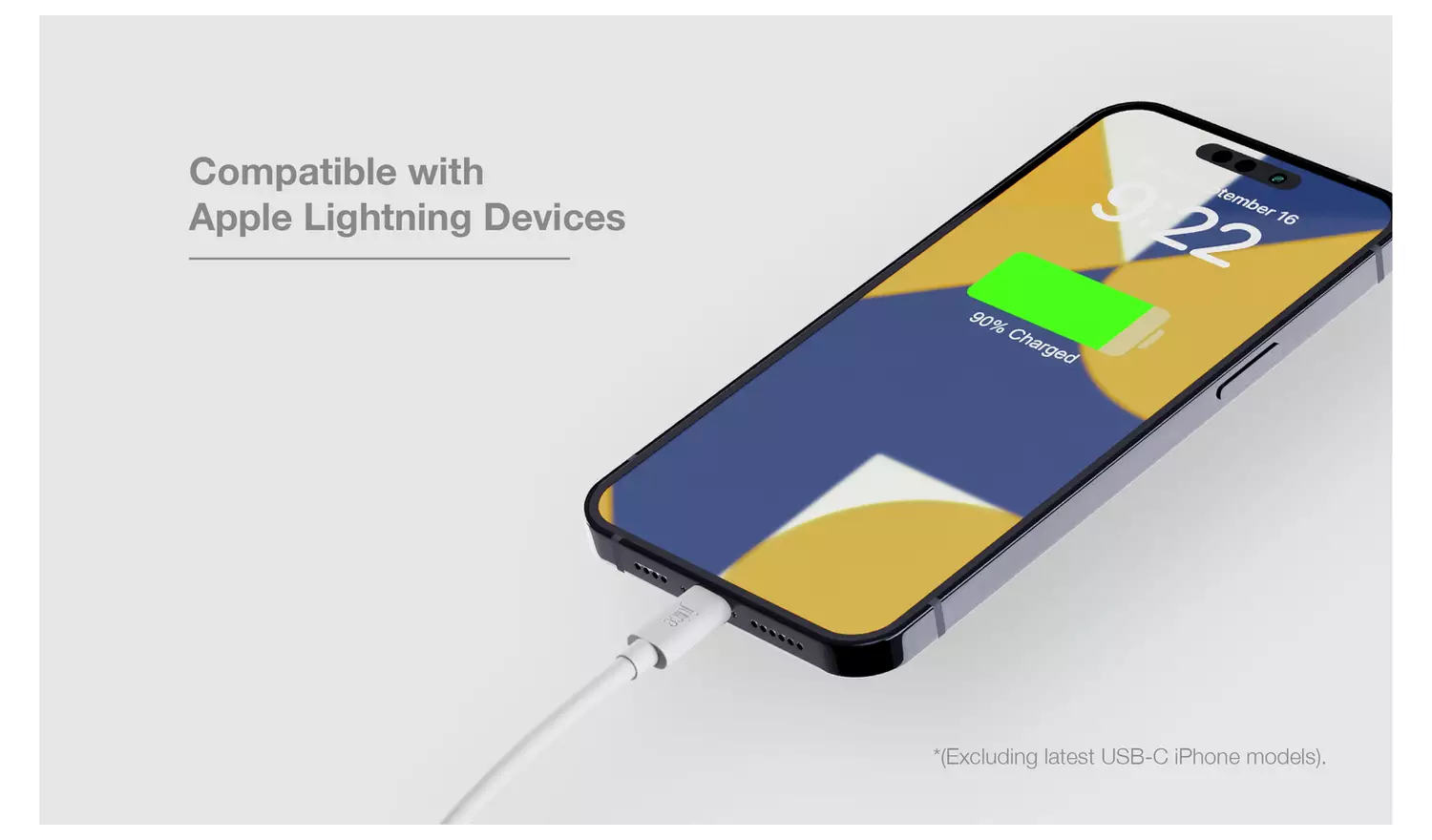 Juice 2m Lightning to Type C Charge Cable - White