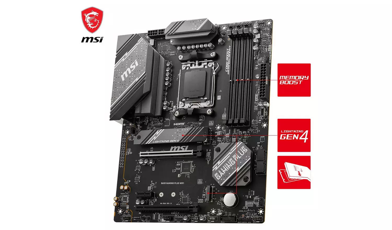 MSI AM5 AMD B650 Gaming Plus WiFi Motherboard