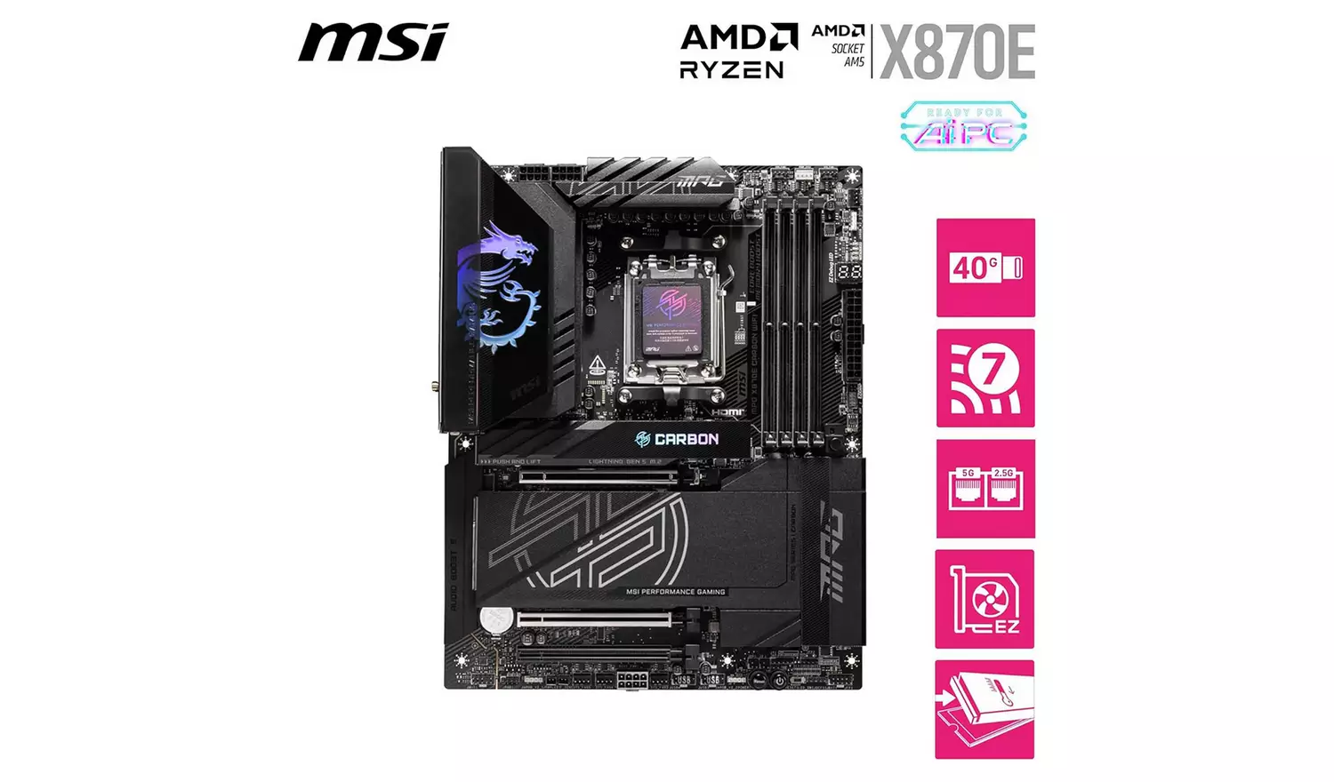 MSI MPG X870E CARBON Wi-Fi Motherboard