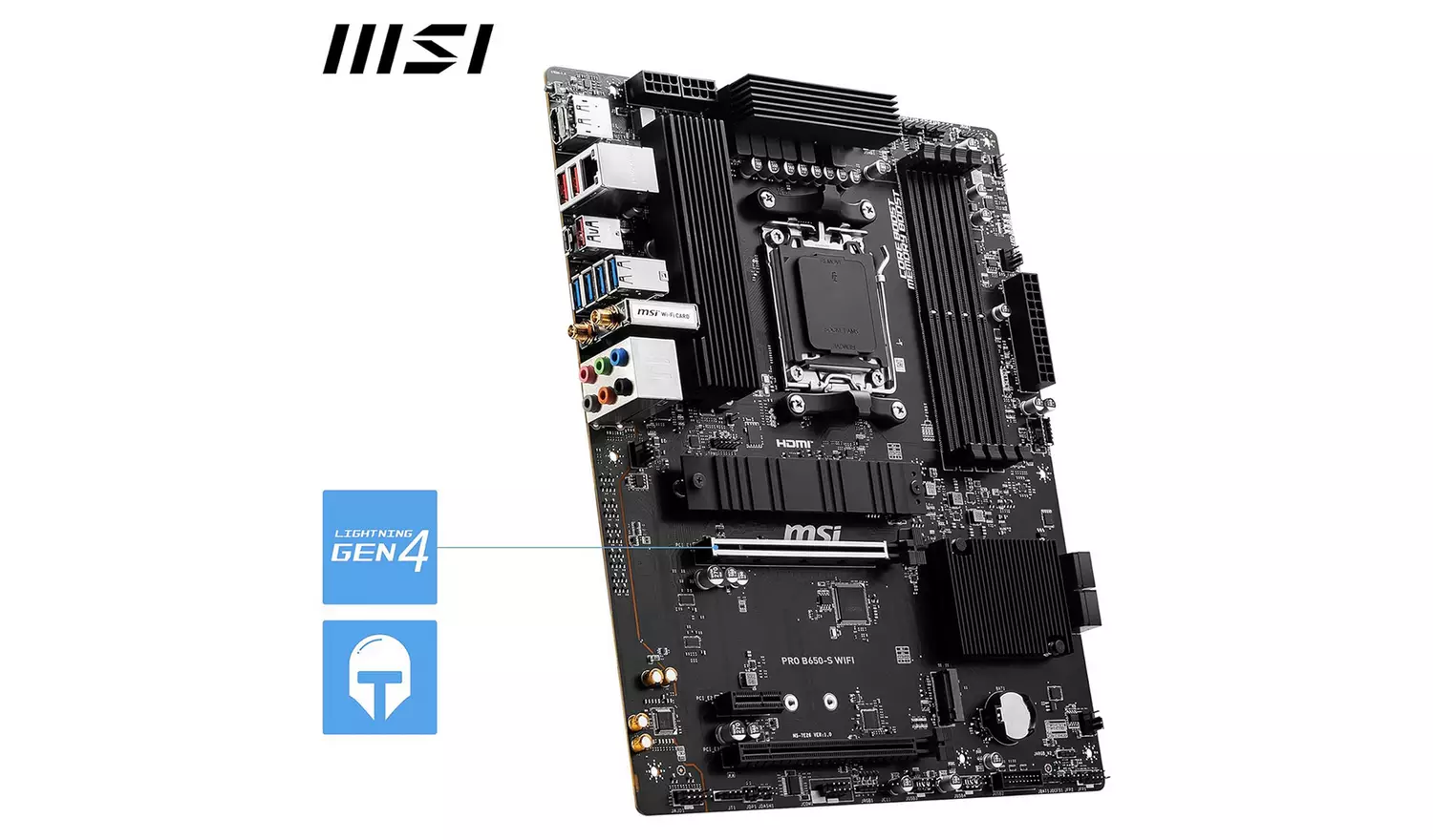 MSI ATX AM5 AMD Pro B650-S Wi-Fi Motherboard