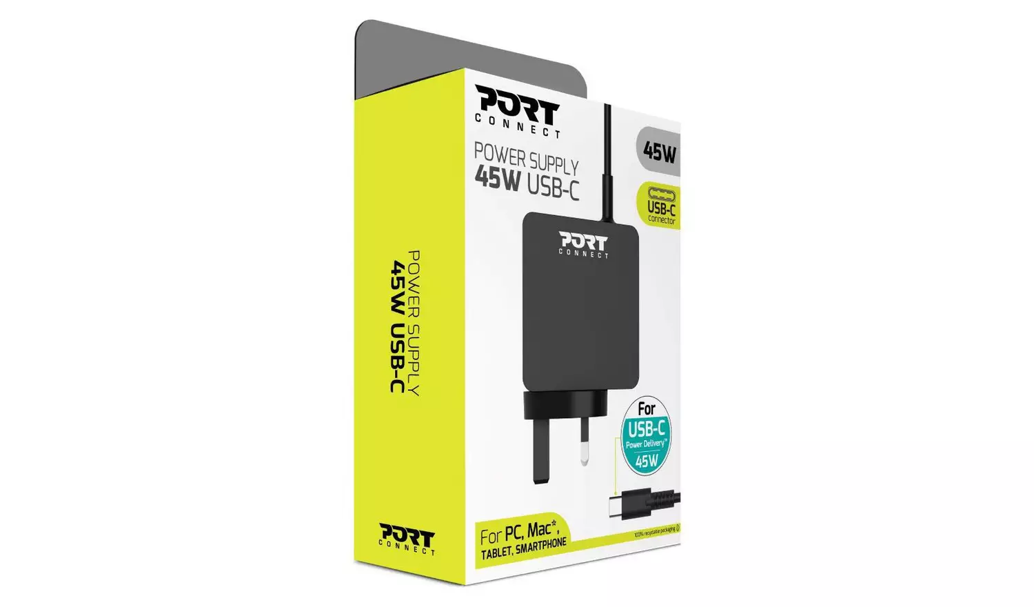 Port Connect 45W Type C UK Power Supply