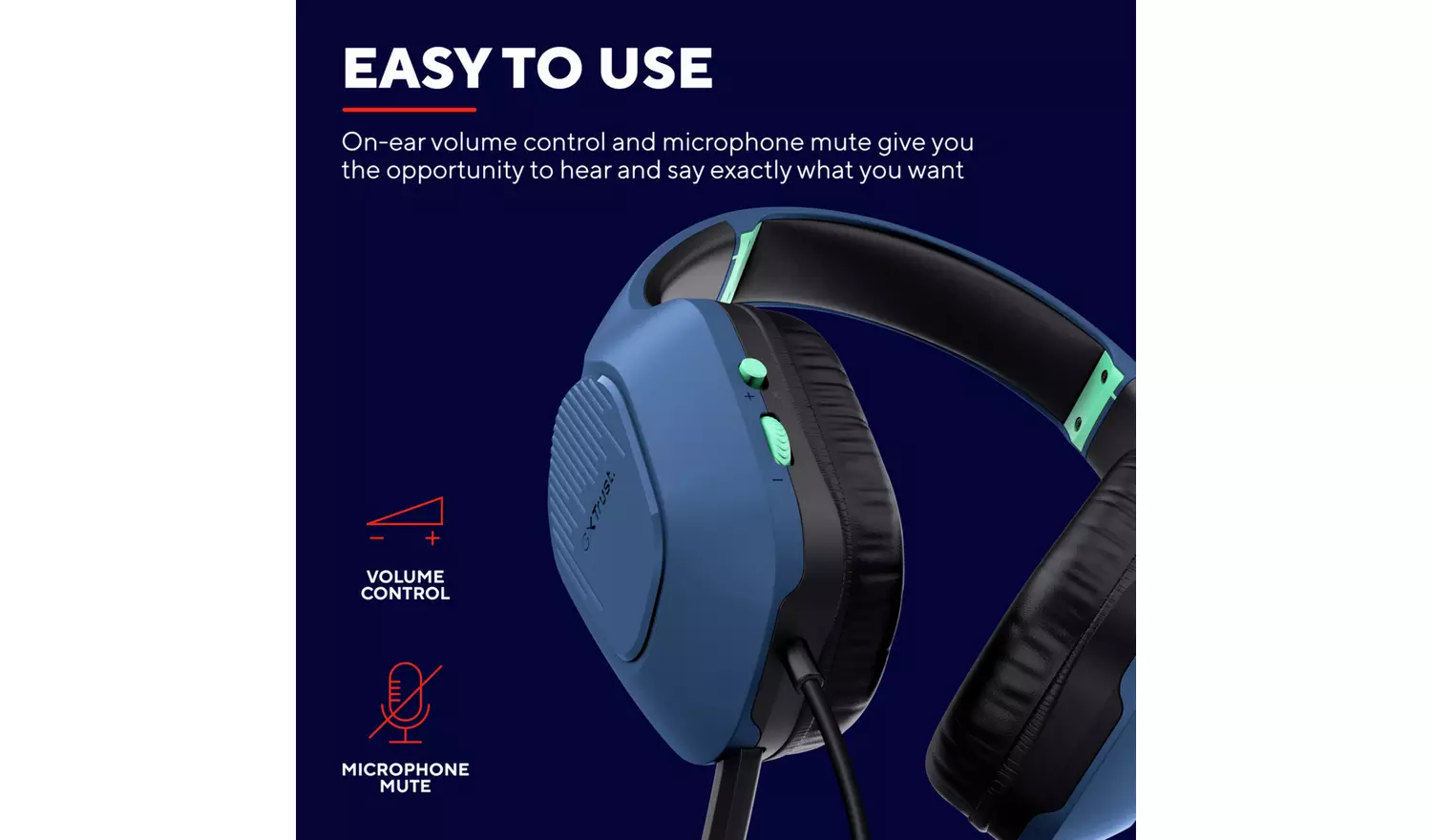 Trust GXT4158 Zirox PC, Laptop, Consoles Headset - Blue