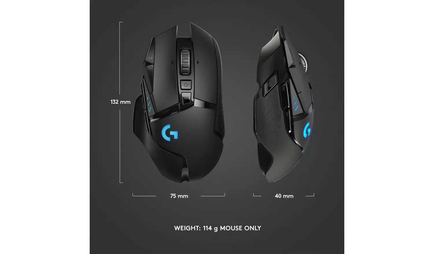 Logitech G502 Hero Lightspeed Wireless Gaming Mouse - Black
