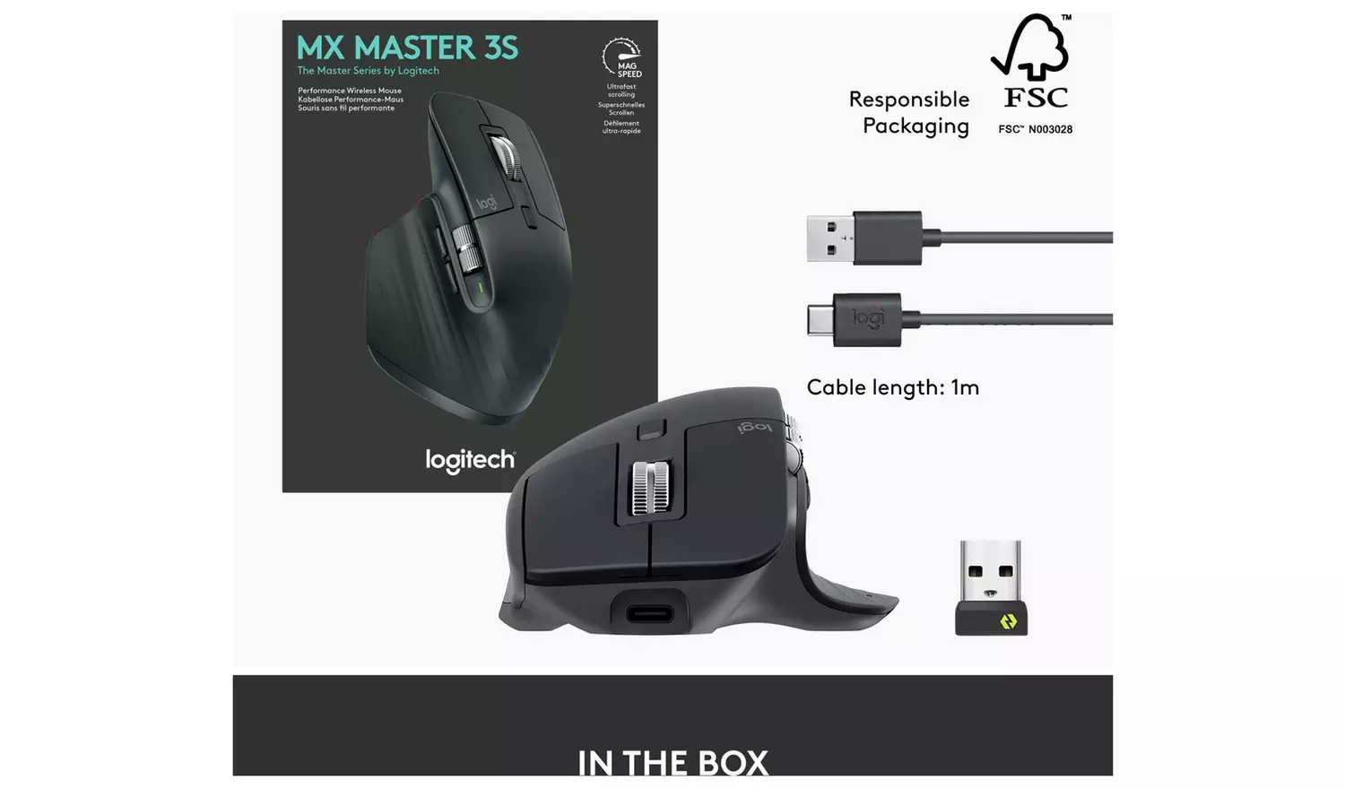 Logitech MX Master 3S Wireless Mouse - Black